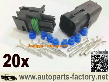 

longyue 20 Kit 4 Pin WeatherPack Sealed Wiring Connector Kit o2 sensor conector NEW