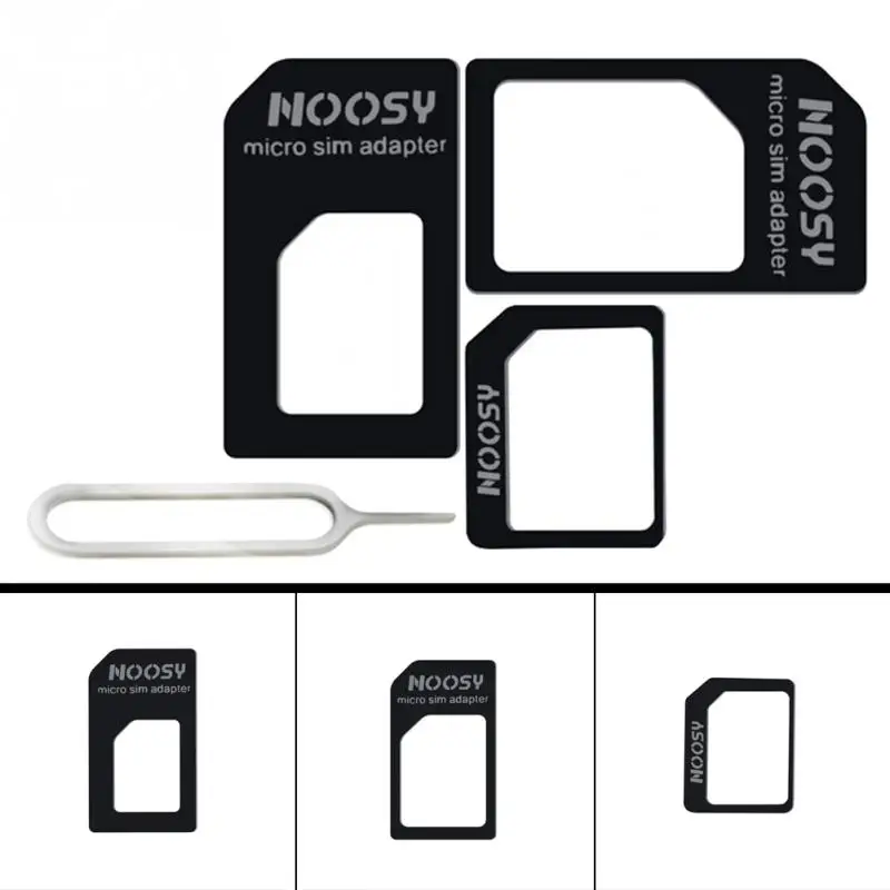 For Iphone 4 4s For Nano Sim Card Transformation For Iphone 5 5s 5c 4 In 1 For Nano Sim Adapter With Card Pin Black White