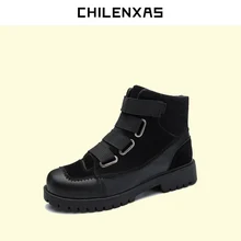 CHILENXAS 2017 New Fashion Winter Leather Shoes Men Casual Height Increasing Solid Breathable Waterproof Light Ankle Boots