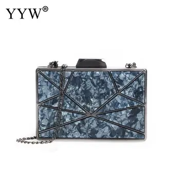 

Designer Evening Party Wedding Bags Purse Handbags Clutches Hot Pink Acrylic Geometric Women Clutch Bags Fashion Yellow 2019