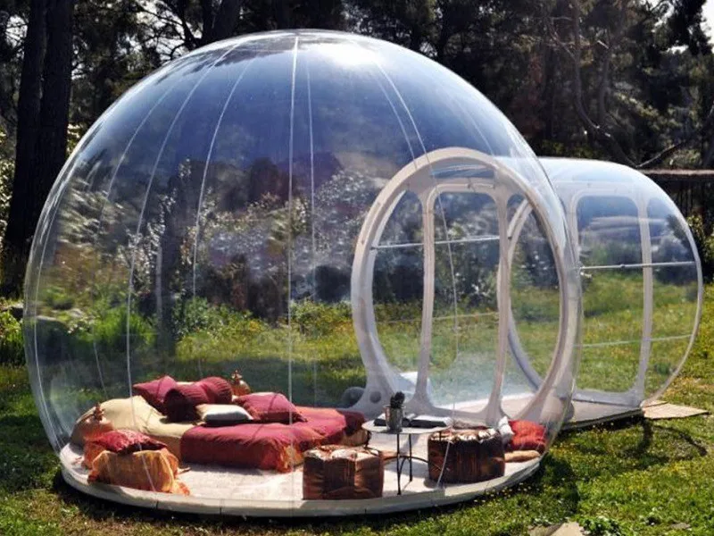 Прозрачная надувная палатка для кемпинга