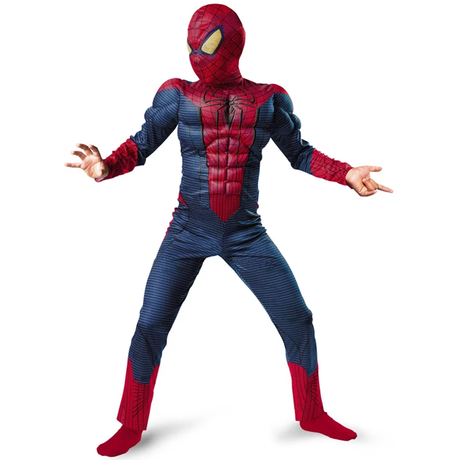 JYZCOS/детский мускулистый костюм Человека-паука с маской Пурима для мальчиков; карнавальный костюм на Хэллоуин; вечерние костюмы для костюмированной вечеринки для детей
