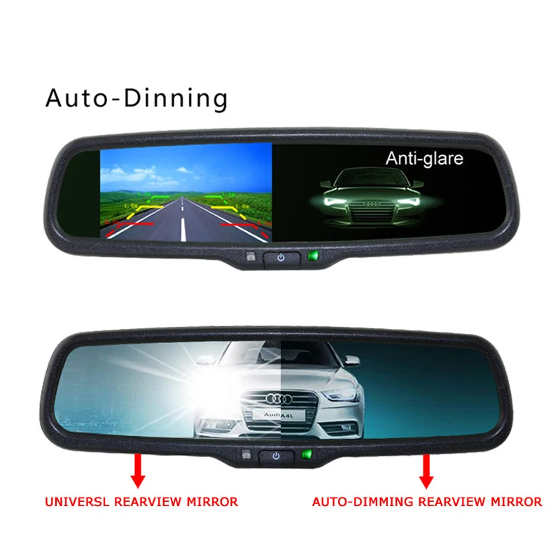 

1000CD/M2 Monitor Electronic Auto Dimming Special Bracket Car Rear View Rearview Mirror Monitor 4.3 TFT LCD