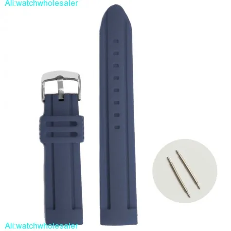 22mm Navy Blue Color Silicone Jelly Rubber Unisex Watch Band Straps WB1072E22JB