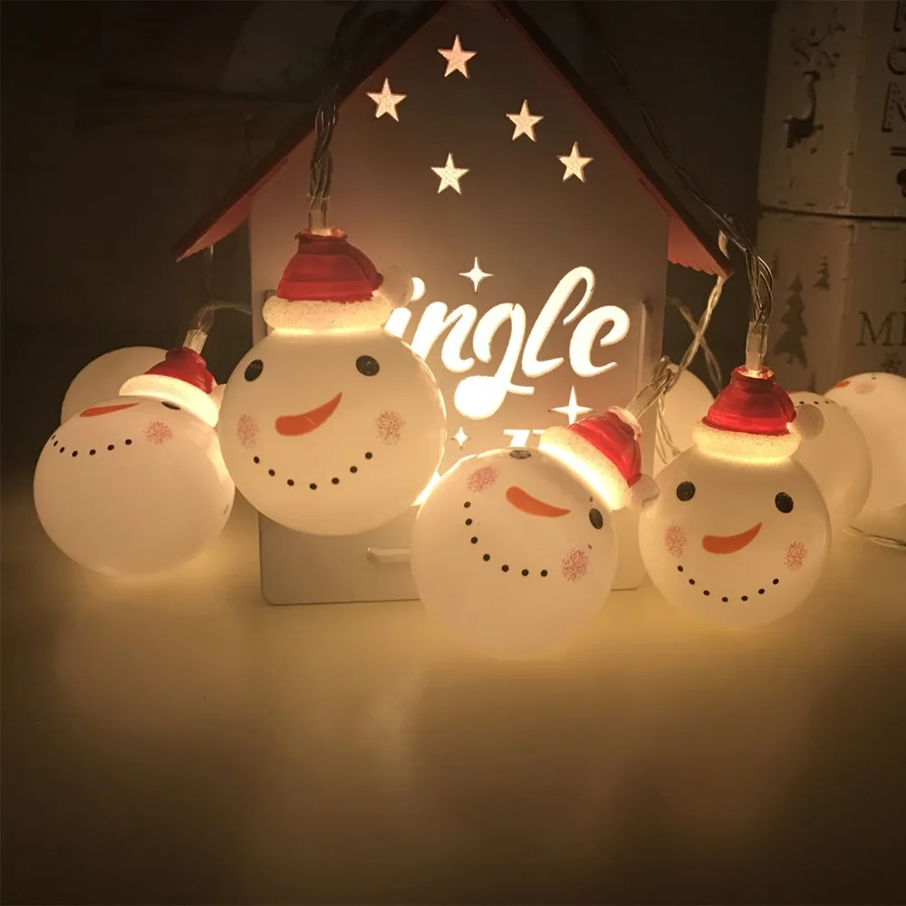 3.5m 20 lights Christmas Snowman Led String  Christmas Decoration Lights Cute Baby Snowman Mall Room Decoration  Warm White (5)