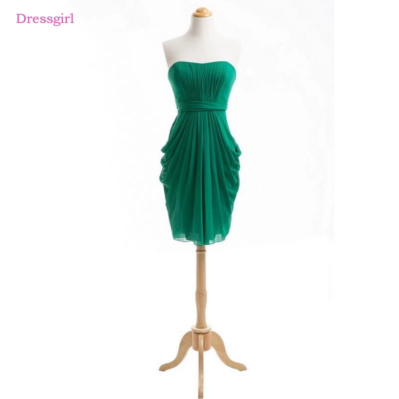 Green 2019 Cheap Bridesmaid Dresses Under 50 Shearh Sweetheart Chiffon Short Mini Backless Short