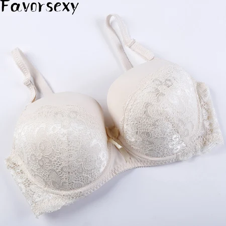 Plus Size Bamboo Bra Adjustable Push Up Side Gathering Furu Lace Shaping E Large Cup Underwear Bra 34 36 38 40 42 44 B C D E