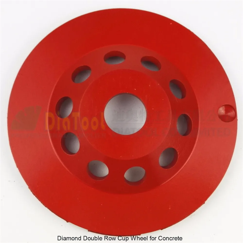 DIATOOL Diameter 5"/125mm Professional Diamond Double Row Grinding Cup Wheel For Concrete, Bore 22.23mm