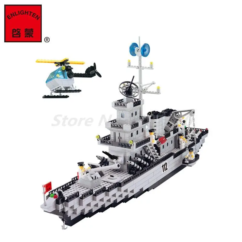 Enlighten 112 font b Model b font Military Army Battle Cruisers Ship Helicopter Figure font b