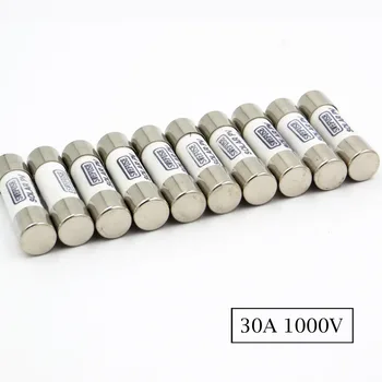 

10pcs PV Solar panel Protect Fuse 30A 1000V 10*38mm Metal Alloys for Solar Power Kits System Protection Photovoltaic