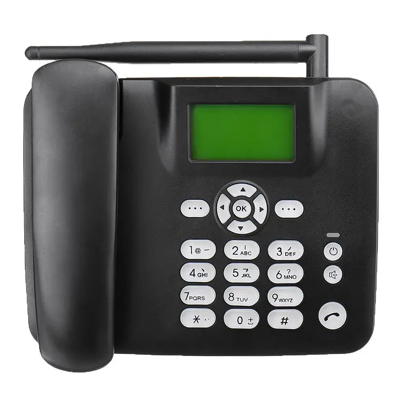 Черный стационарный беспроводной телефон 4G GSM Настольный телефон SIM карта SMS Функция Настольный телефон машина