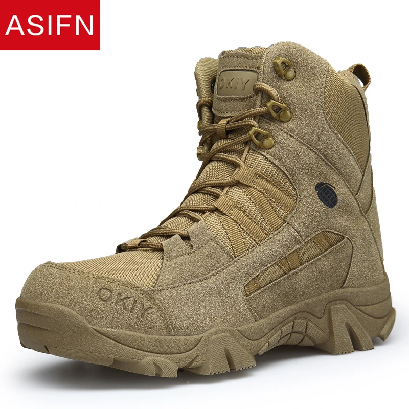 

ASIFN Winter Military Boots Men's Comfortable Ankle Boots Male Fashion Work Shoes Man Army Desert Combat Snow Footwear