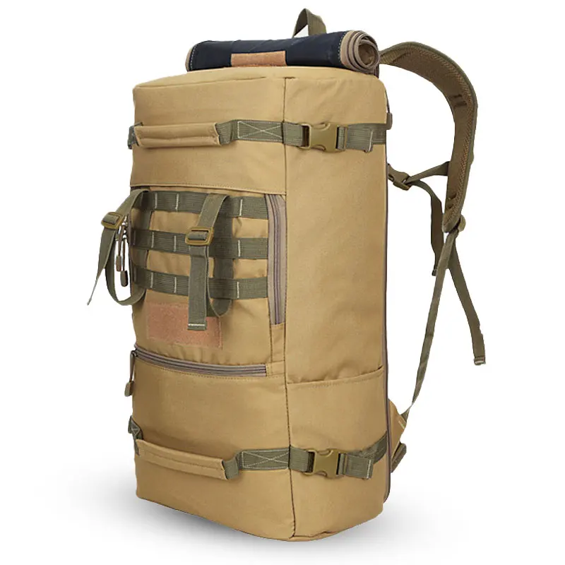 Горячая Высокое качество 50L военный тактический рюкзак походные сумки альпинистская сумка мужской походный рюкзак для путешествий - Цвет: Khaki