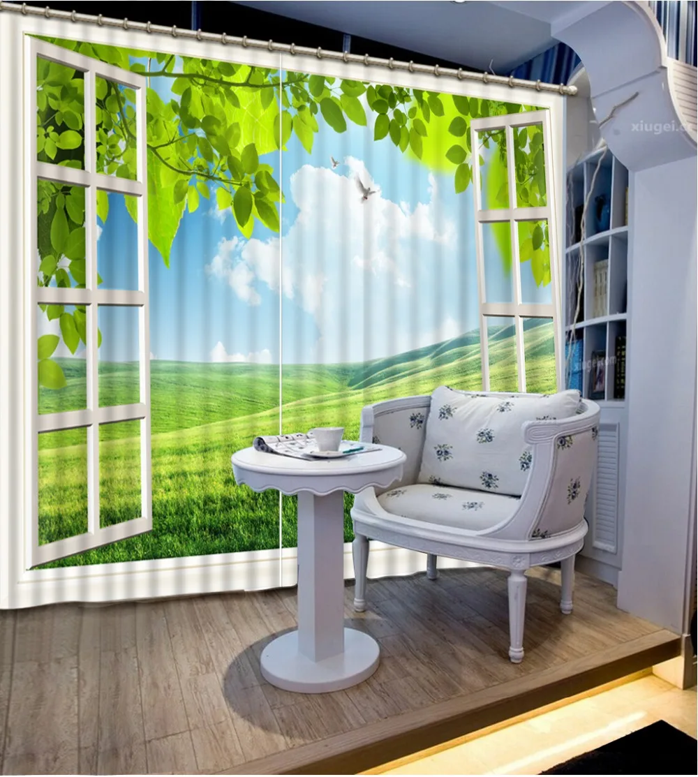 

window curtains Scenery Beauty Digital Photo Printing Blackout 3D Curtains for Living Room Bedding Room Hotel