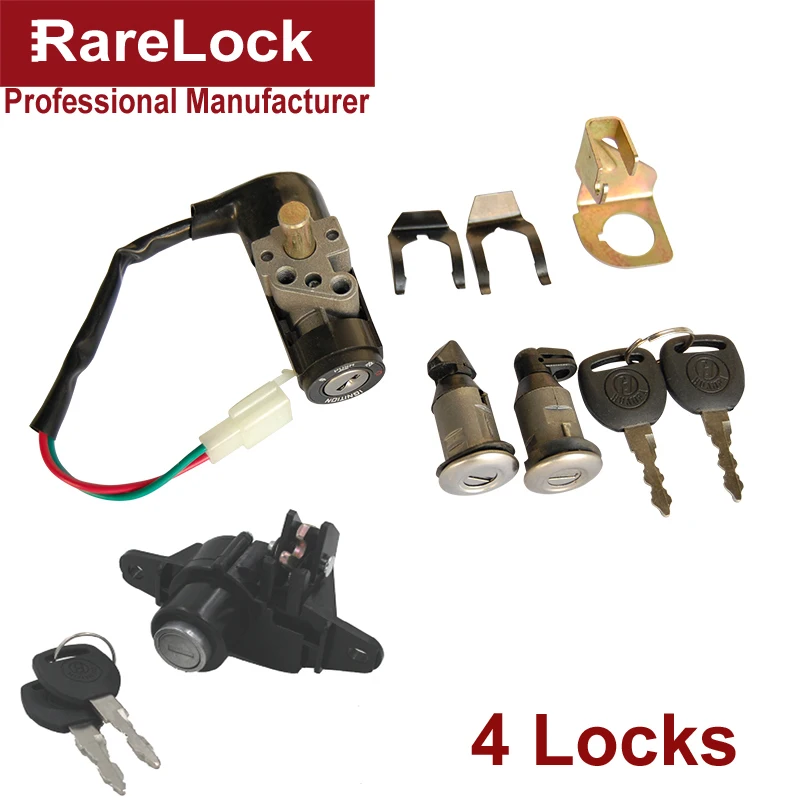 Rarelock Zinc Alloy Black 2 or 5 Line Motorcycle Key Switch Locks With