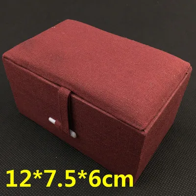 

Rectangle Tall Plain Cotton Linen Gift Box High End Bracelet Necklace Trinket Crafts Storage Case Cotton Filled Jewelry Package