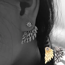 LXOEN, винтажные серьги-гвоздики в форме крыльев черного пистолета в стиле панк для женщин, с кубическим цирконием, хрустальные шпильки для девочек, модные, brinco, подарок, бижутерия