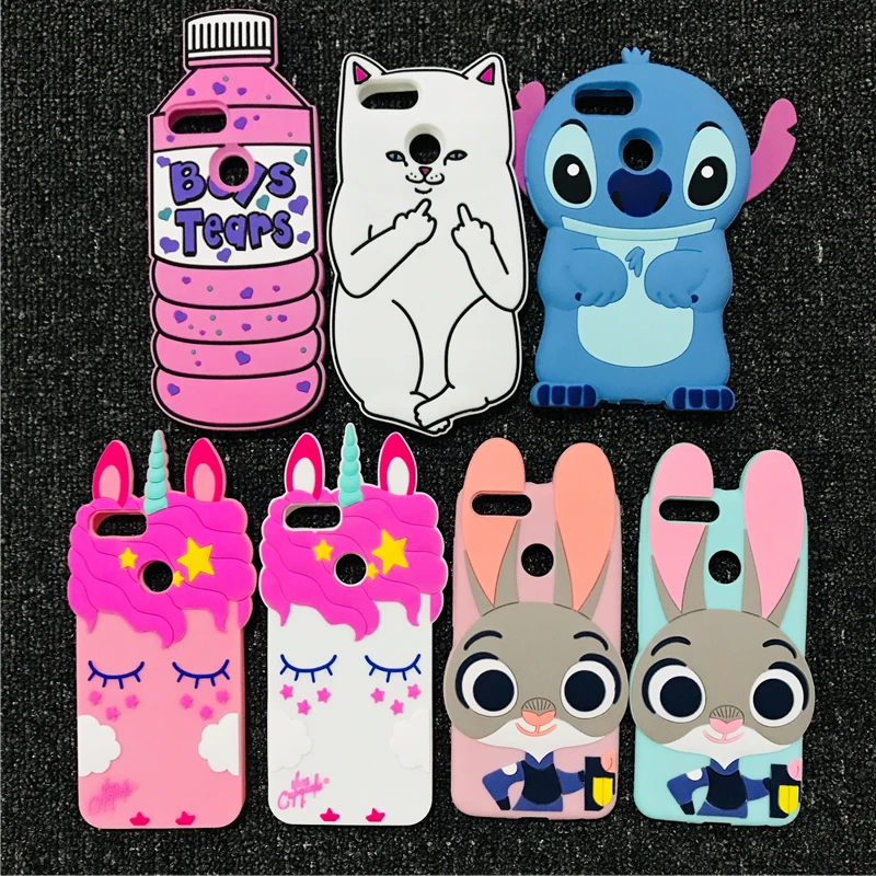 

3D Cartoon Case for Xiaomi Mi 5X A1 Mi5X Cat Unicorn Stitch Liquid Bottle Soft Silicone Cover for Huawei Honor 7X Honor7X