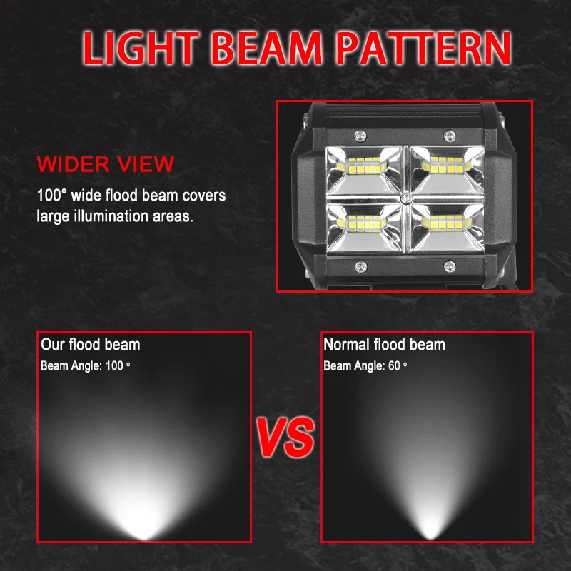Лампа Worklight 4 дюйма 42 Вт 48 Вт 60 Вт внедорожный тонкий рабочий свет 12 в свет интерьер led 4x4 led трактор фара дальнего света для лодок