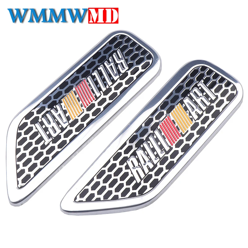 

2PCS Metal Fender Side Car Sticker Emblem Badge Decals For Mitsubishi ralliart Lancer 9 10 Asx Outlander 3 Pajero Car styling