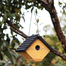 Bird house Bird's nest outdoor Weatherproof Breeding box Antiseptic Garden decoration accessories hanging wild bird house