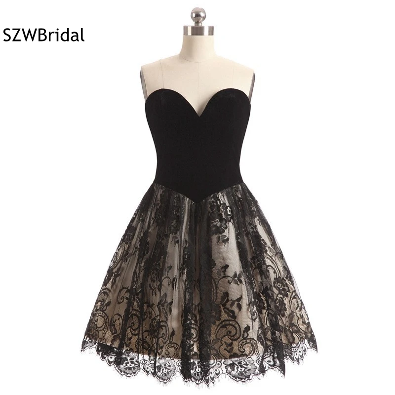 Новое поступление черное кружевное коктейльное платье с бисером Vestido ...