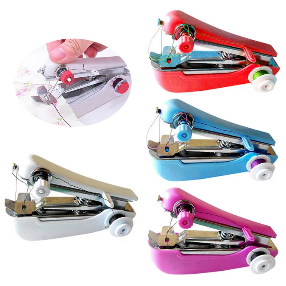 

VOGVIGO1Pc Mini Sewing Machines Needlework Cordless Hand-Held Clothes Useful Portable Sewing Machines Handwork Tools Accessories