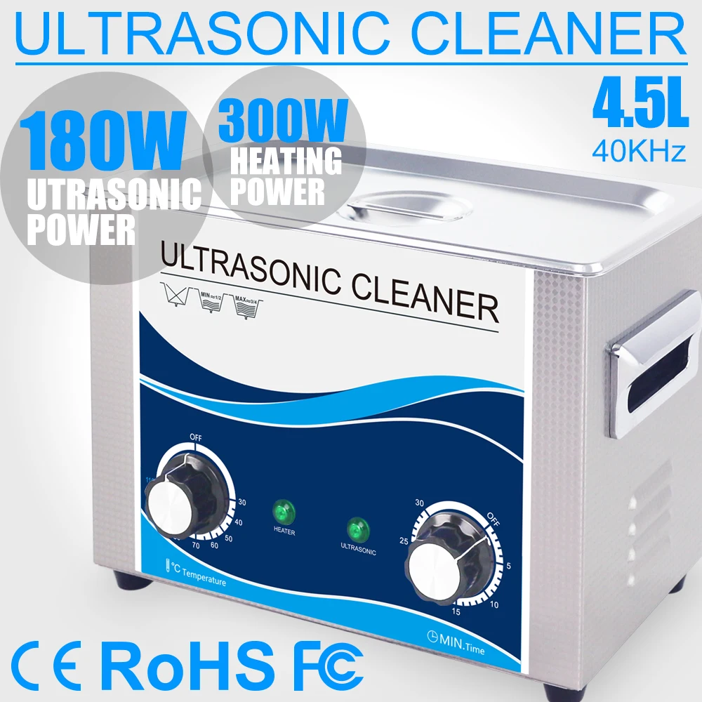 Home 4.5L Ultrasonic Cleaner 180W Transducer Household Cleaning Machine