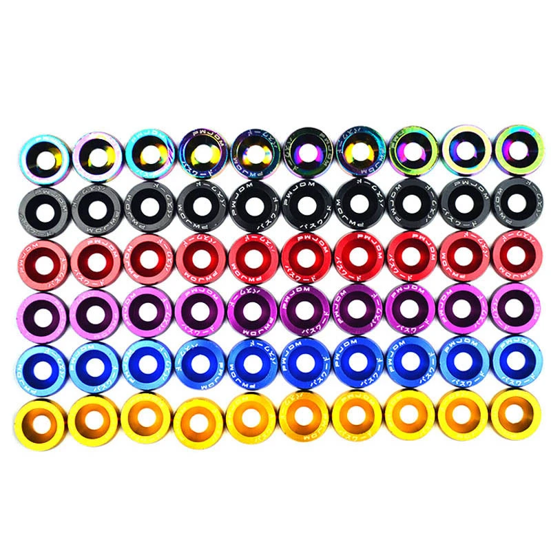 

20PCS M6 JDM Car Modified Hex Fasteners Fender Washer Bumper Engine Concave Screws Fender Washer License Plate Bolts Car-styling
