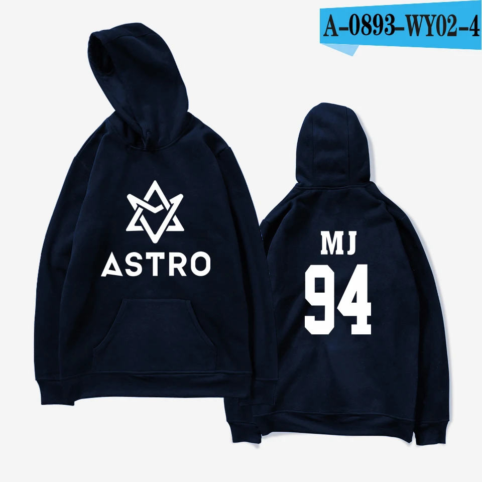 Frdun Tommy Kpop ASTRO Hoodies Moletom STAR Group Spring Women/Men Harajuku Sweatshirt Casual Hoodie Men/Women Clothing - Цвет: navy blue