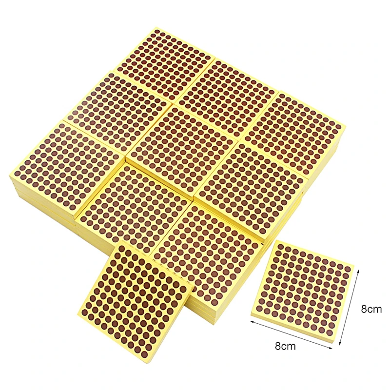 Montessori Kids Toy Baby Wood 45Pcs Wooden Hundred Squares Early Learning Educational Preschool Training Toys