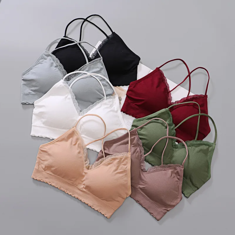 

Sexy Bra Female Padded Push Up Lingerie Wrapped Chest Tube Tops Women Corset Lace Cropped Top Underwear