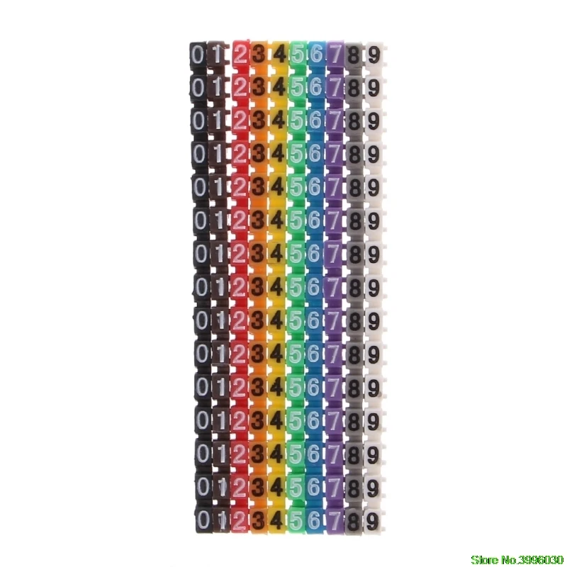 

150 Pcs Cable Markers Colourful C-Type Marker Number Tag Label For 2-3mm Wire