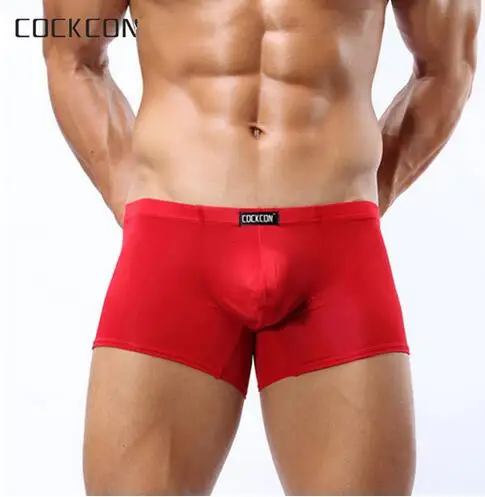 

Hot!brand cockcon Men's sexy underwear Refreshing ice silk ultra-thin men solid underwear men gay boxers comfortable underpants
