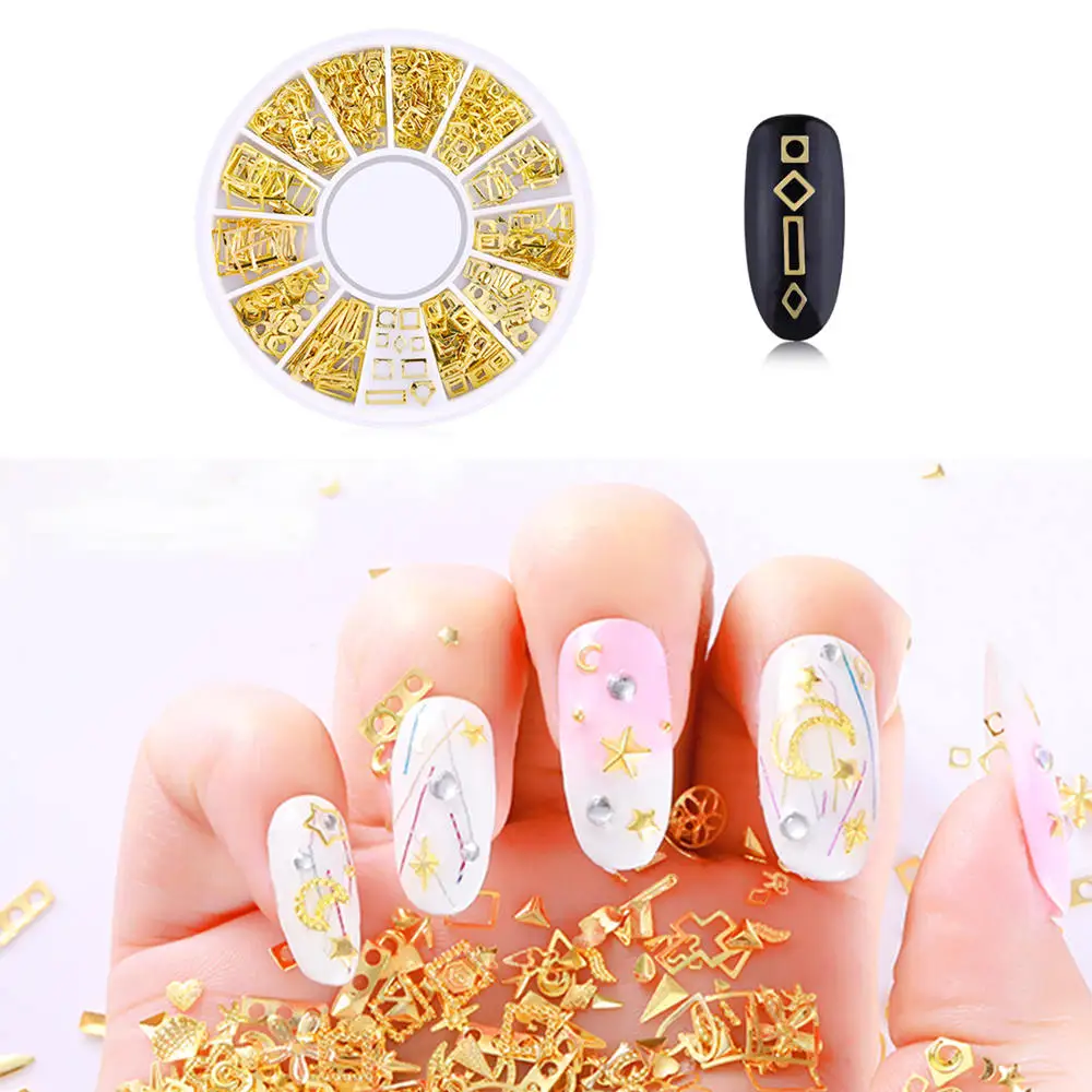 1 лист Nail Art Rhinestone украшения DIY 3D ногтей аксессуары Звезда Луна ажурные ногтей Декоративная заклепка ювелирные изделия