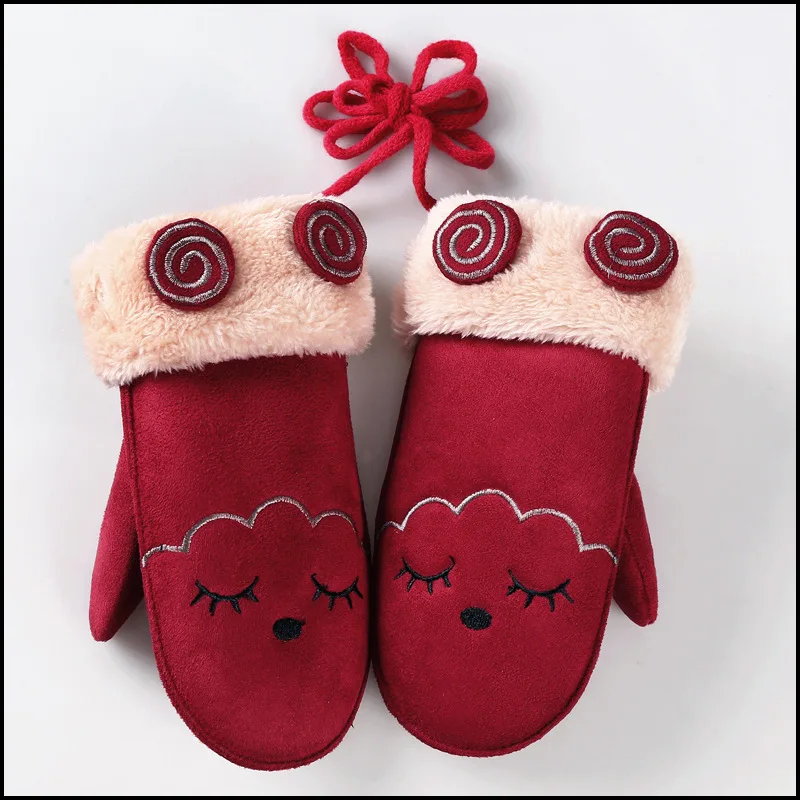 Коллекция года, зимние детские хлопковые перчатки зимние Утепленные перчатки детские перчатки милая детская перчатка с мехом кролика для сна 17N1120