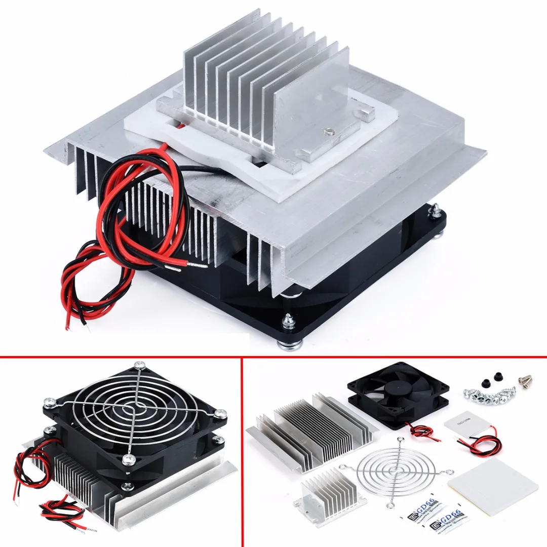 DC 12V 5.8A Thermoelectric Refrigeration Cooler Semiconductor Refrigeration Air Conditioner System Cooling DIY Kit