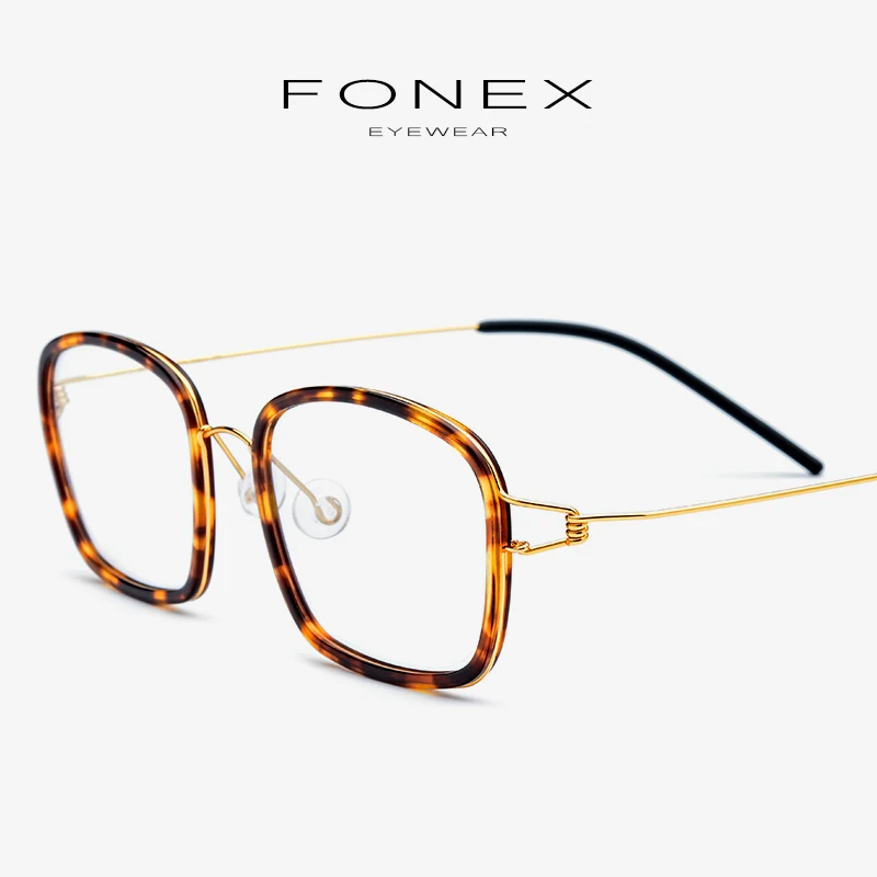 

Titanium Alloy Optical Eyeglasses Frame Men Acetate Myopia Ultralight Prescription Korea Glasses Women Screwless Eyewear 98617