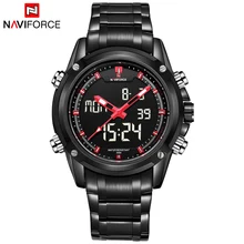 2016 New Luxury Brand NAVIFORCE Hombres Del Ejército Militar Reloj de Los Hombres Reloj de cuarzo LED Digital Hombres Deportes Reloj de Pulsera de Acero Completo relojes