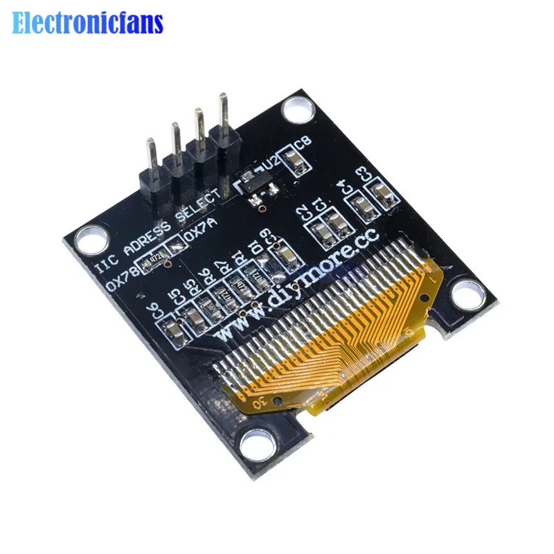 Желтый синий модуль OLED дисплея 0 96 дюйма серийный IIC 128X64 I2C SSD1306 12864 плата с ЖК
