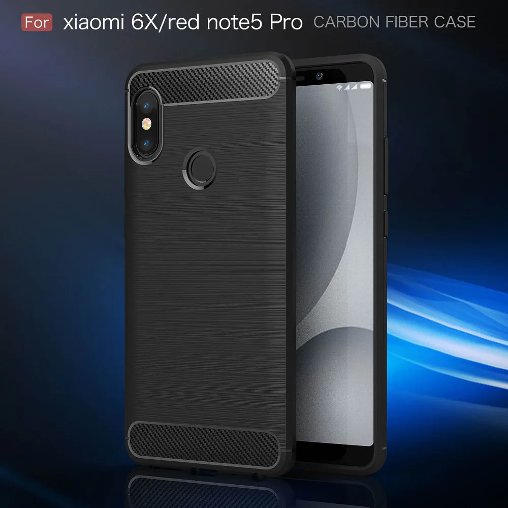 

Xiaomi Redmi Note 5 Pro Prime Case Silicon Xiaomi Redmi Note5Pro Cover Fundas Soft Carbon Fiber Brushe Coque Etui Capinha Capa