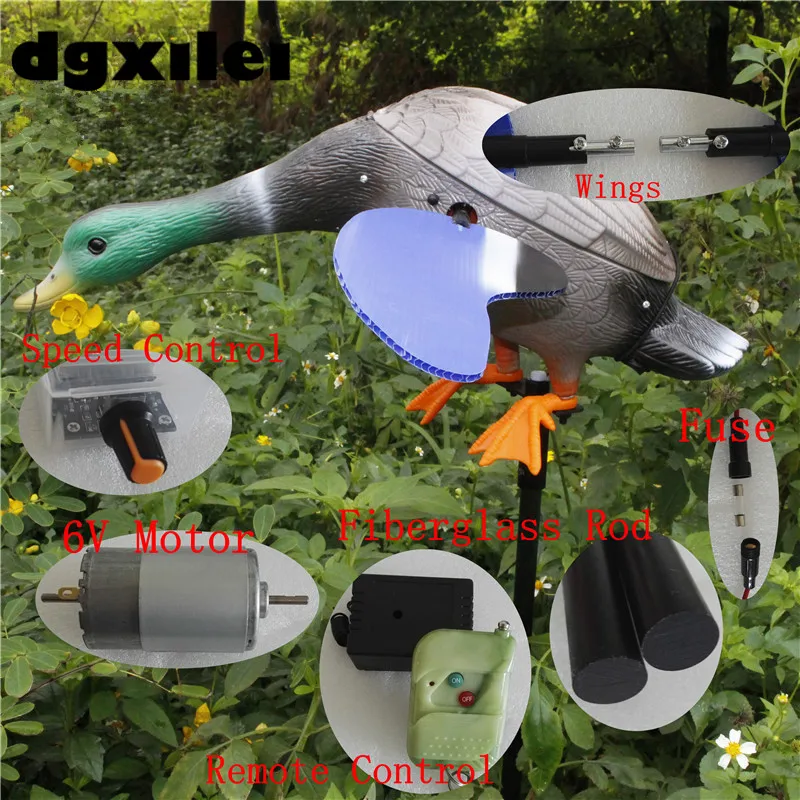 

Xilei Wholesale Spain Hunting Duck Decoys Remote Control 6V Mallard Drake Decoy Plastic Bird Decoy With Magnet Spinning Wings