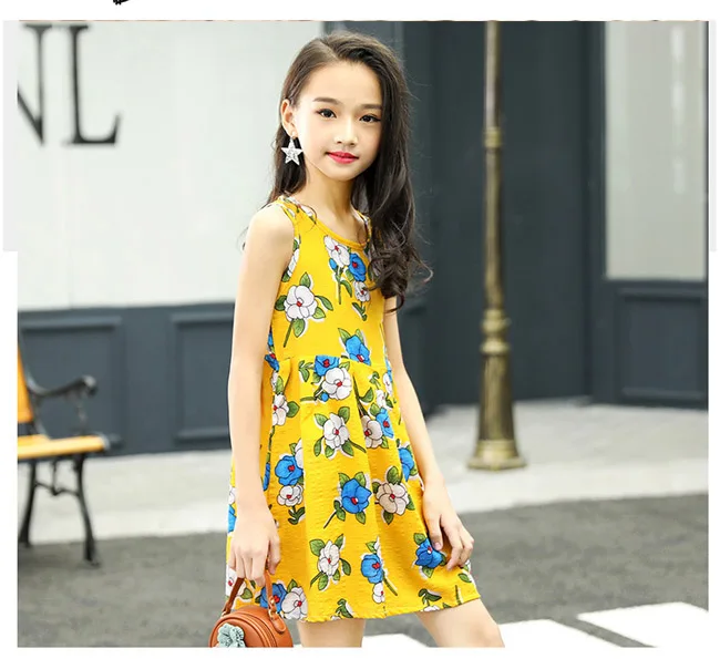 túnica praia vestido crianças crianças casual sundress