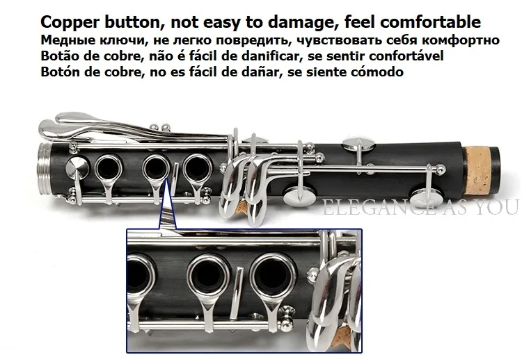 Медные Кнопки 17 ключ bB высококачественный бакелитовый кларнет Bb производительность школы обучения выступления для начинающих