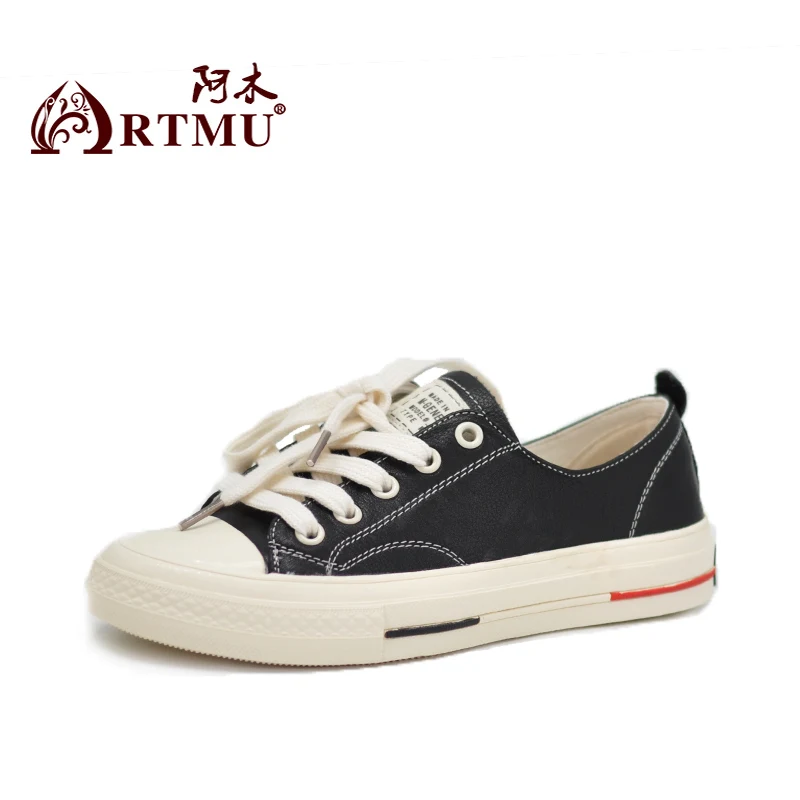 

Artmu New Women Shoes Red Shoes Flats Handmade Cowhide Shoes Handmade Vulcanize Soft Woman Sneakers zapatos mujer Fashion