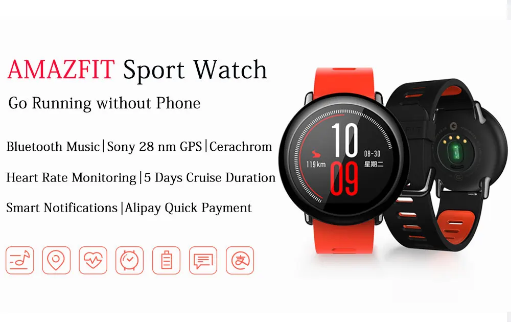 Original Xiaomi Huami Watch AMAZFIT Pace Smart Sports Watch English Version Bluetooth 4.0  GPS Heart Rate Monitor For Android IOS (1)