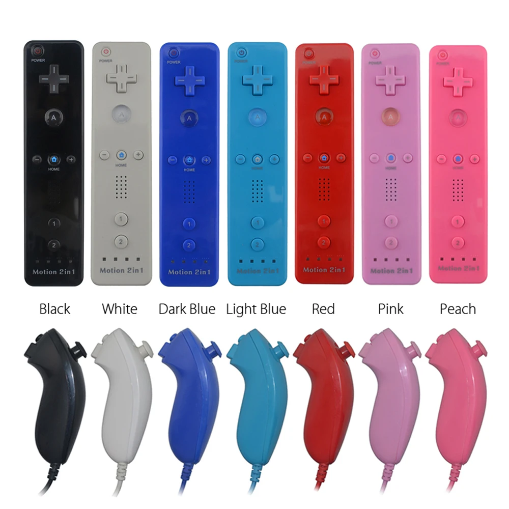 NEW 2 In 1 Set Wireless Gamepad Remote Controller Without Motion Plus + Nunchuck For Nintend Wii Controller SHIP