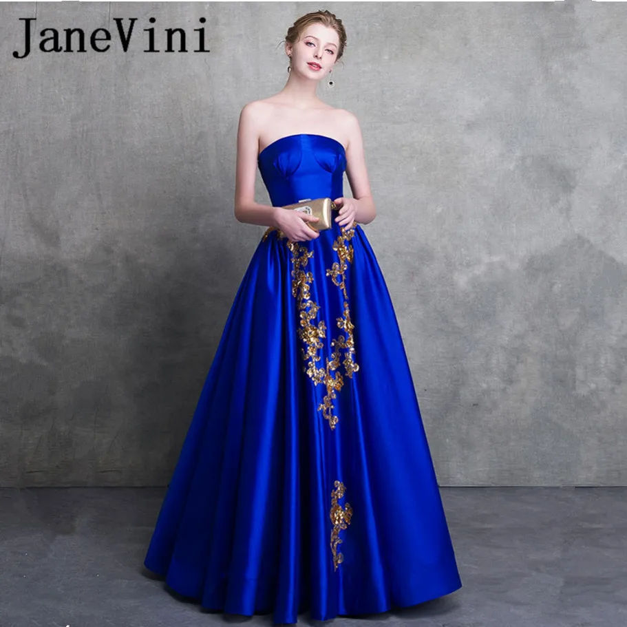 royal blue strapless dress