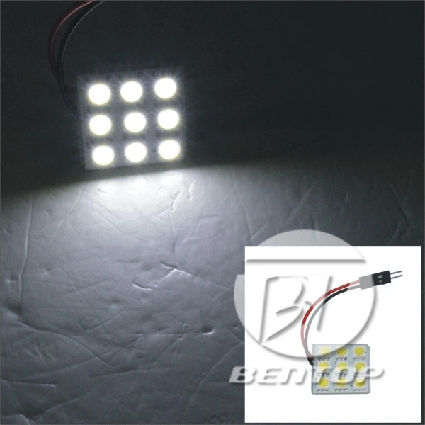 2Piece 12V 1.5W 9SMD 5050 LED White Light Bulbs for Car PCB,CS14D94 Car