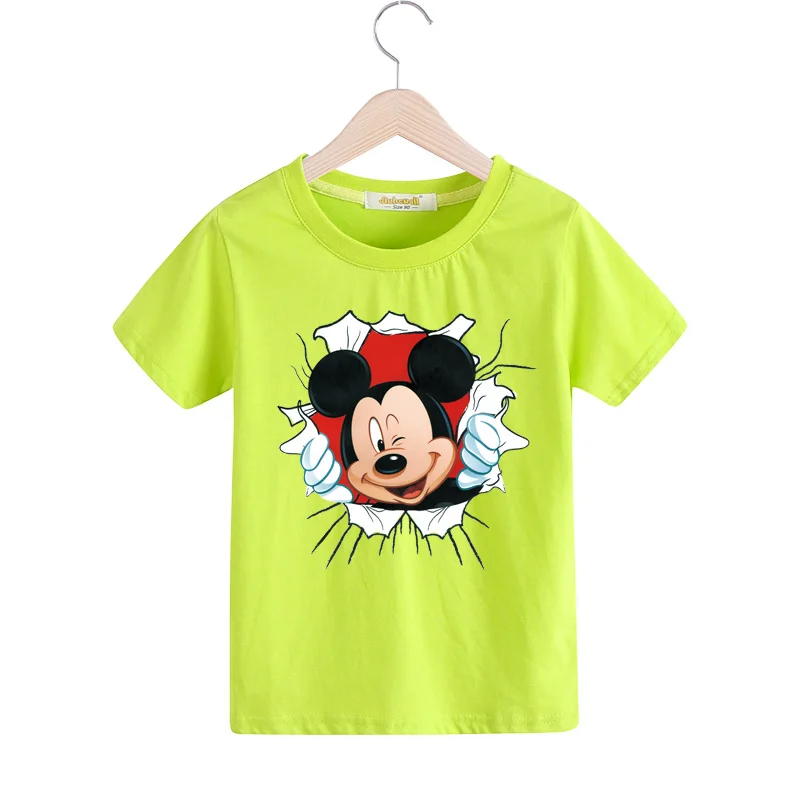 Girls Cartoon Mickey Print Tshirts Kids Summer Short Sleeve T-shirts Boys Cotton Tees Top Costume Children Clothing Baby TX149 (7)